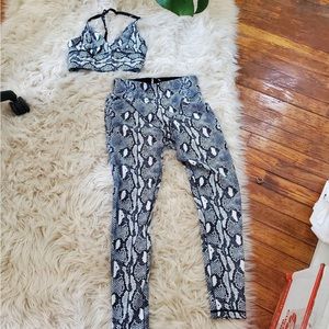 Adam Selman Sport SET - Snake Print French cut